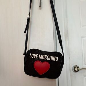 Love Moschino Black Bag with Red Heart Accent